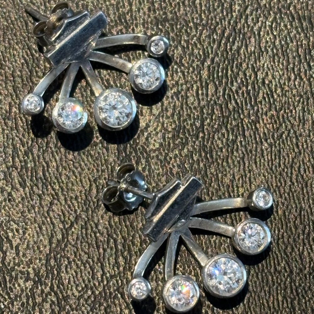 HARLEY DAVIDSON STERLING SILVER BLING POST EARRINGS